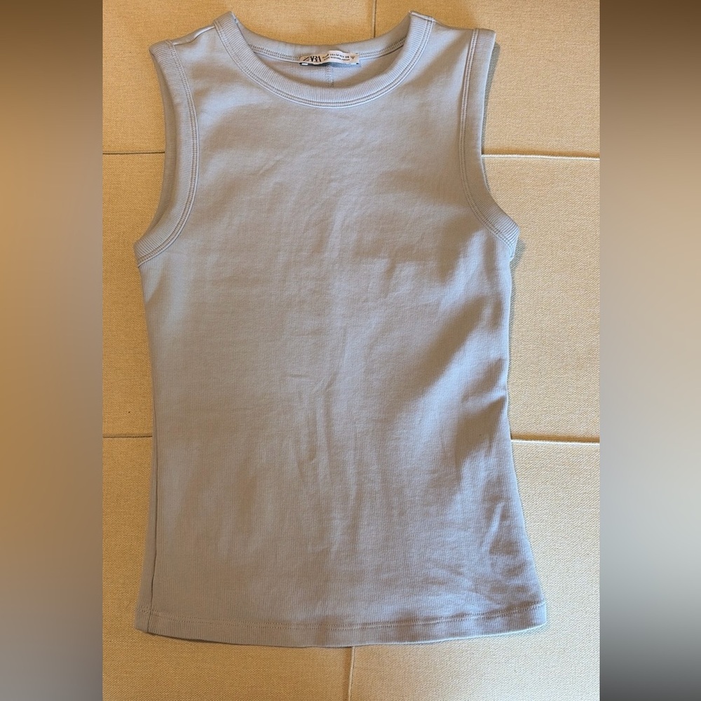 Zara Light Blue Tank Top Womens Medium